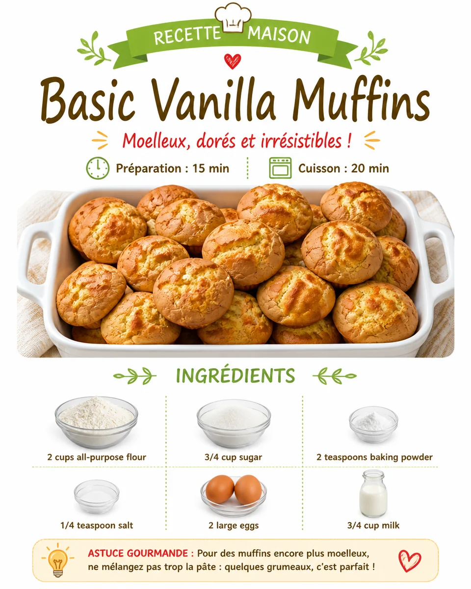 Freshly baked basic vanilla muffins on a cooling rack.