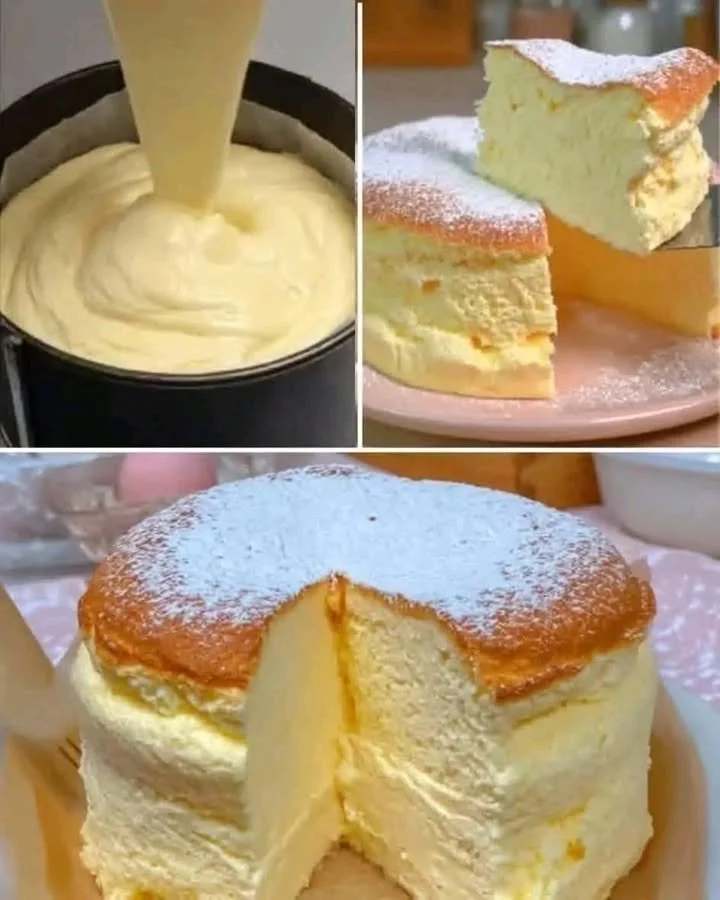 A beautifully decorated Cloud Cake with fluffy layers and light texture.