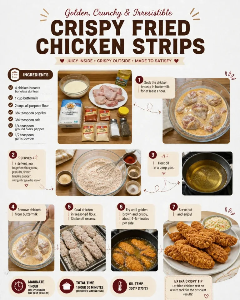 Crispy chicken strips with a crunchy fried coating served on a plate