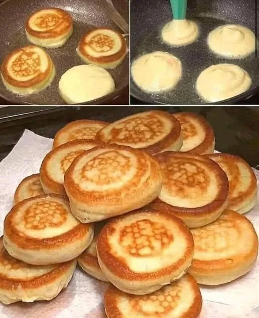 Delicious old fashioned pancakes stacked on a plate with syrup and butter.