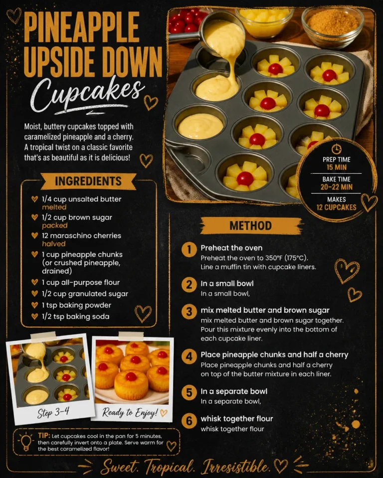 Pineapple Upside-Down Cupcakes with cherries on top