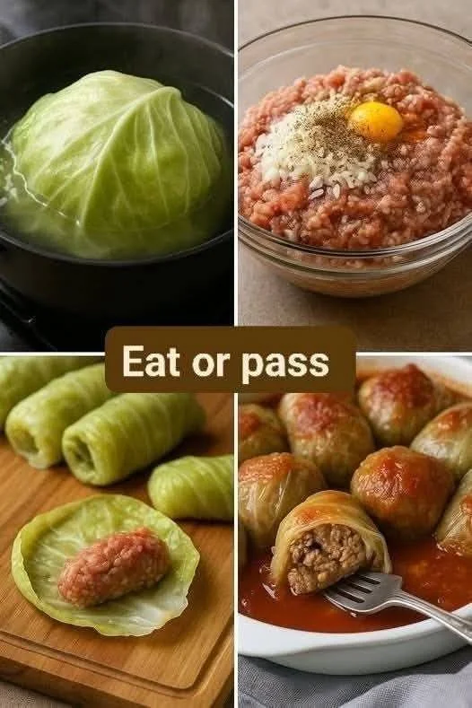 Homemade stuffed cabbage rolls with savory filling and tomato sauce