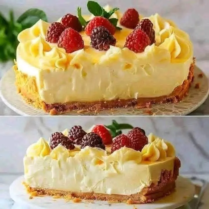 Delicious white chocolate raspberry cheesecake slice on a plate